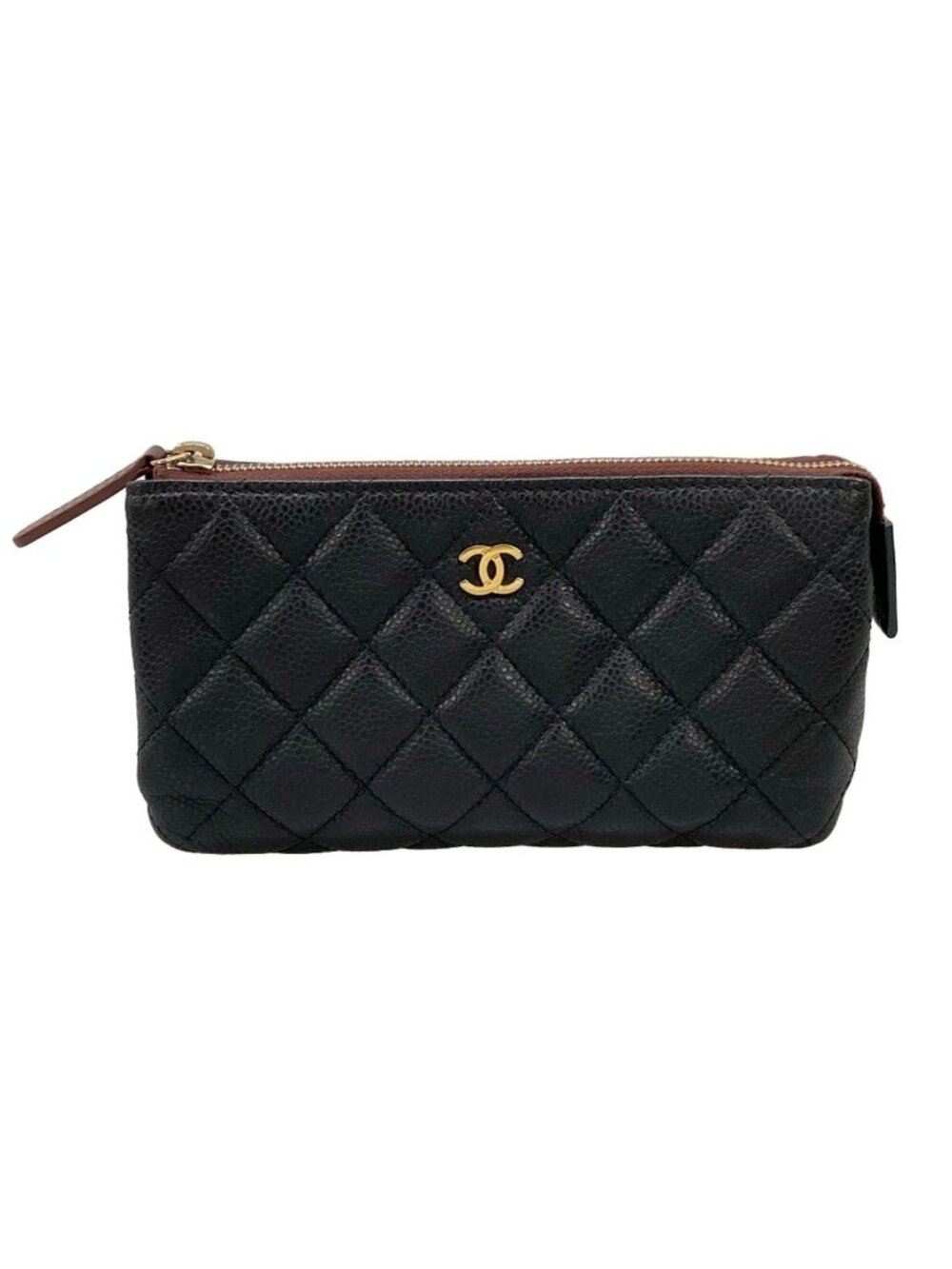 Chanel Pouch Quilted Black Gold